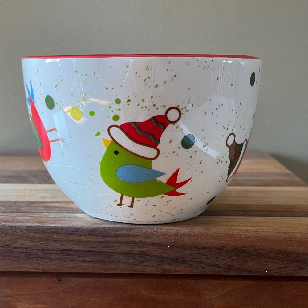 Vintage Festive Bird Design Bowl